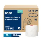 Туалетная бумага в рулонах Tork Advanced белая, система T6,  100 метров в рулоне, 2 слоя, 27 рулонов в коробке, артикул 127530