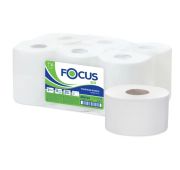 Туалетная бумага в рулонах Focus Eco Jumbo белая, система Т2, 200 метров в рулоне, 1 слой, 12 рулонов в упаковке, артикул 5050784