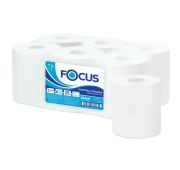 Бумажные полотенца в рулоне с центральной вытяжкой FOCUS Jumbo белые, система М2, 1 слой, 280 метров в рулоне, 6 рулонов в упаковке, артикул 5036889