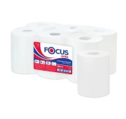 Бумажные полотенца в рулоне с центральной вытяжкой FOCUS Jumbo белые, система M4, 2 слоя, 125 метров в рулоне, 6 рулонов в упаковке, артикул 5036772