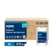 Протирочная бумага Tork Reflex с центральной вытяжкой, белая, система M4, 1 слой, 270 метров в рулоне, 6 рулонов в упаковке 120000