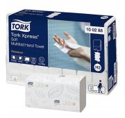 Бумажные полотенца листовые Tork Xpress Multifold Premium белые, M-сложение, 110 листов в пачке, 2 слоя, H2, 21 пачка в упаковке, артикул 100288