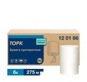 Протирочная бумага Tork Universal с центральной вытяжкой белая, система M2, 1 слой, 275 метров в рулоне, 6 рулонов в упаковке, артикул 120166